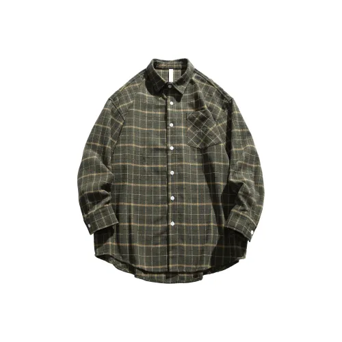 CLOR Темно-армейские унисекс рубашки