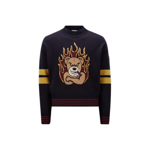 MONCLER GENIUS x PALM ANGELS Коллекция сотрудничества FW22 Свитер Унисекс Морской Синий