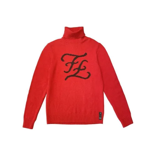 FENDI Red Men's Cashmere Sweaters FENDI Красный Мужские Кашемировые Свитера