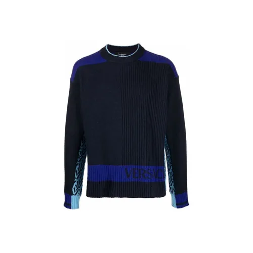 VERSACE Синий Мужской Кашемировый Свитер