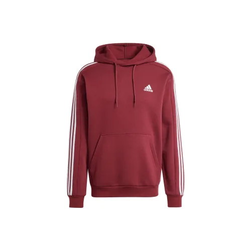 Adidas Essentials Fleece 3 Stripes Свитшот Мужской Темно-Красный