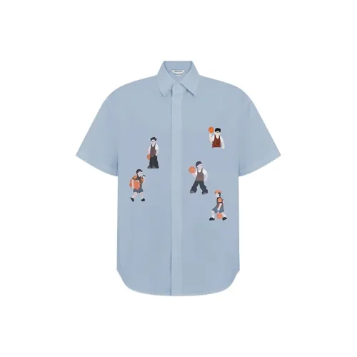 URBAN REVIVO Рубашка Мужская Светло-Синяя