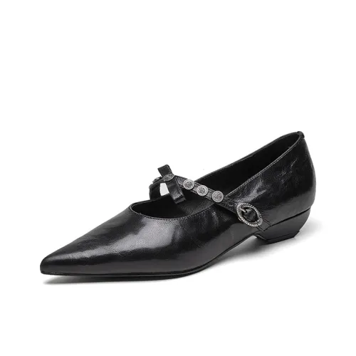 AIQINISHA Грубый каблук Туфли Мэри Джейн 2,5 см Женские