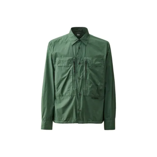 C.P.Company Хлопок Попелин Оверсерк Рубашка Мужская Зеленая