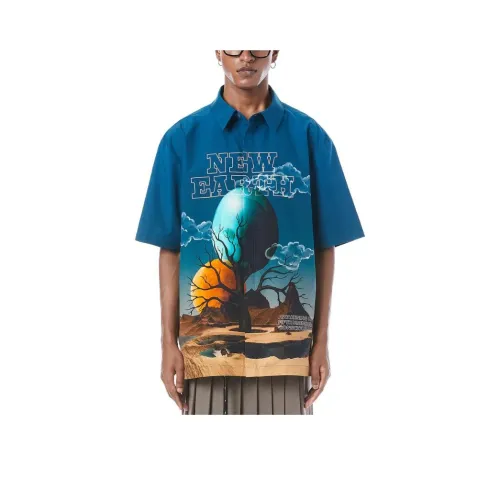DHRUV KAPOOR Blue Men's Shirts DHRUV KAPOOR Синий Мужские Рубашки
