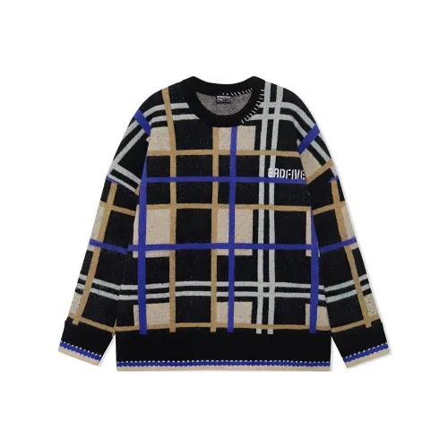 LINING Черная клетка Деним Мужские Свитера