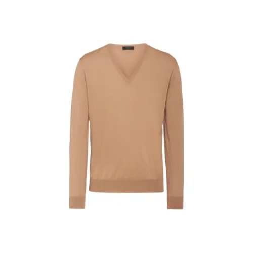 PRADA Коричневые Мужские Свитера