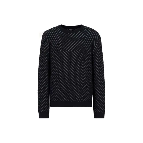 GIORGIO ARMANI Темно-синие мужские свитеры