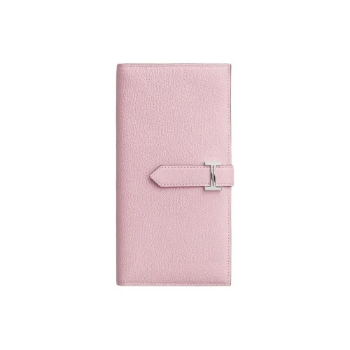 HERMES Bearn Mysore Шевро Кошелек Унисекс Розовый