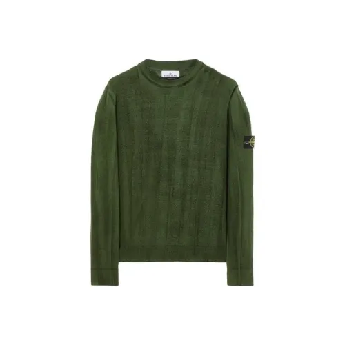 STONE ISLAND Оливково-зеленые Мужские Свитера