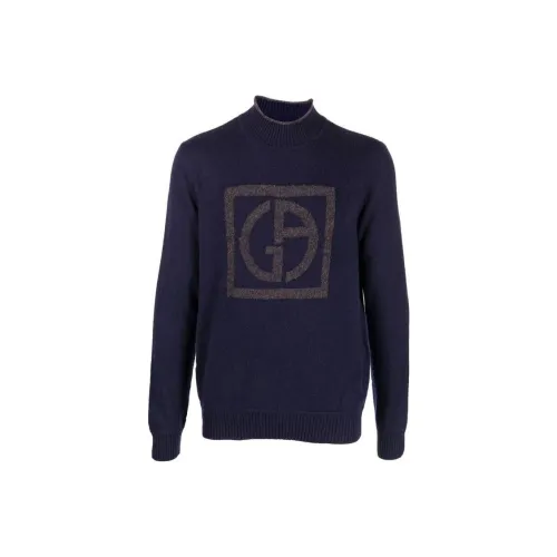 GIORGIO ARMANI Морской синий Мужские свитеры