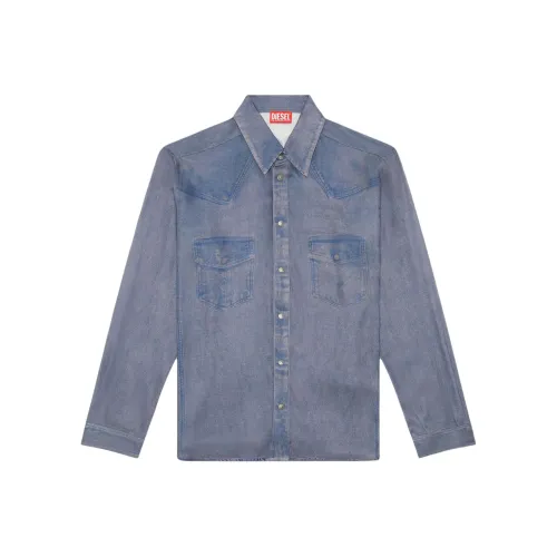 DIESEL FW24 Рубашка Мужская Светло-Синяя