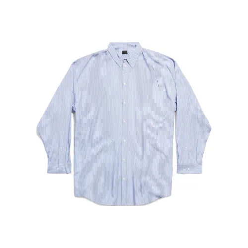 Balenciaga Garde robe FW24 Рубашка Свободный крой Унисекс Синий Белый