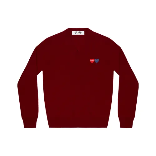 CDG Play Мужские Свитера Бордового Цвета