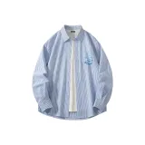 Синий Белый Полосы (Граффити Синий Медведь Логотип на груди)