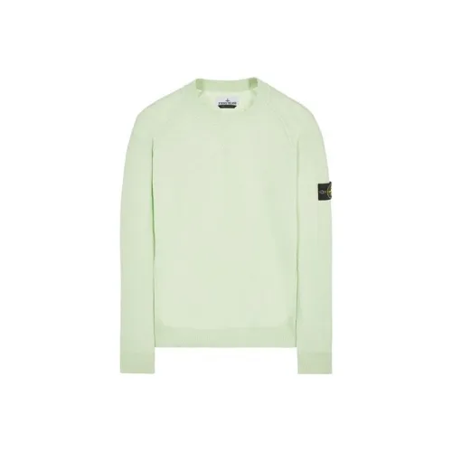 STONE ISLAND Светло-зеленые мужские свитеры
