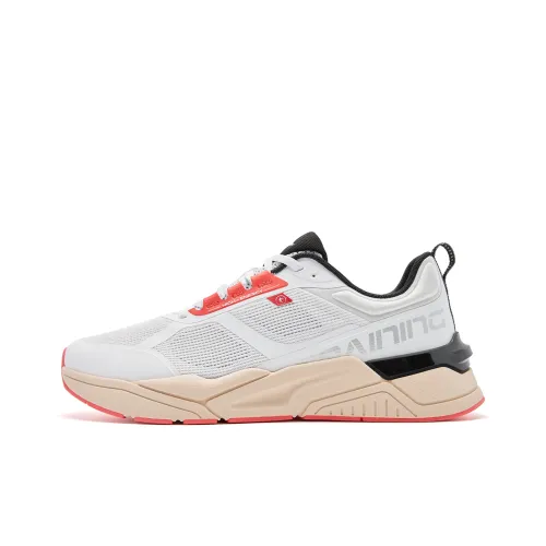 QIAODAN Амортизаторы Shock Slip-resistant Abrasion-resistant Низкий топ Повседневные Беговые кроссовки Мужские Белый Черный