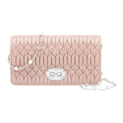 MIU MIU Клатч из овечьей кожи сумка через плечо мини женский телесный