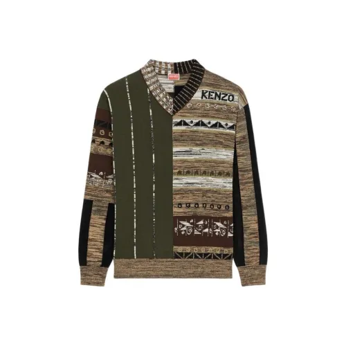 KENZO FW22 Свитер Мужской Темный хаки