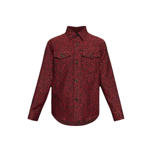 VERSACE Red Men's Shirts VERSACE Красные Мужские Рубашки