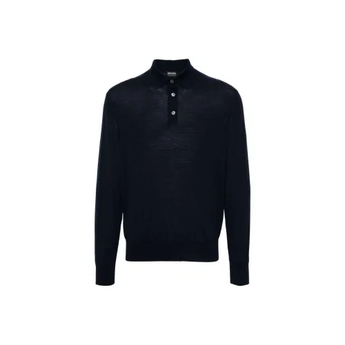 Ermenegildo Zegna Темно-синие мужские свитеры
