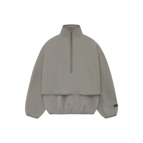 Fear Of God Essentials 2024 Summer Collection SS24 Нейлон Флис Mockneck Свитер Мужской Пыльно-серый Пыль Вересковый серый