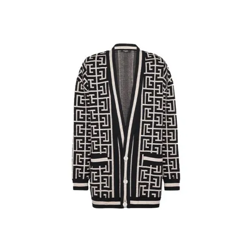 BALMAIN Айвори Черные Мужские Свитера