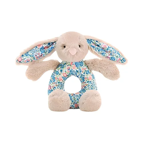 JELLYCAT Bashful Кролик Бежевый Цветочный Ухо Кролик Куклы Плюшевая кукла 18 см Высота