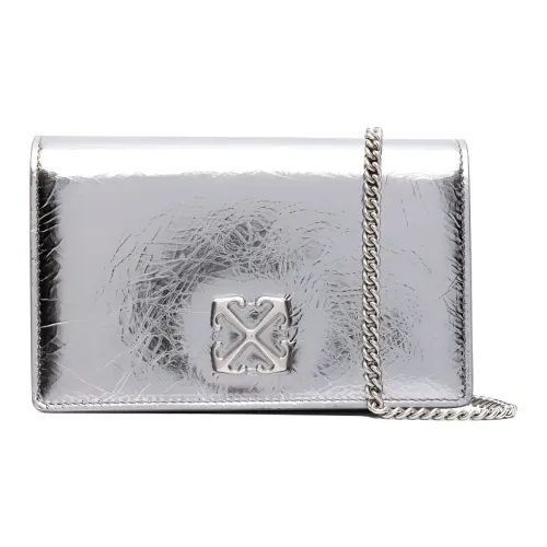 OFF Белый Телячья кожа Клатч Стандартный Women's Silver
