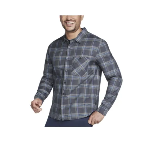 Skechers GO DRI Рубашка Мужская Угольный Серый