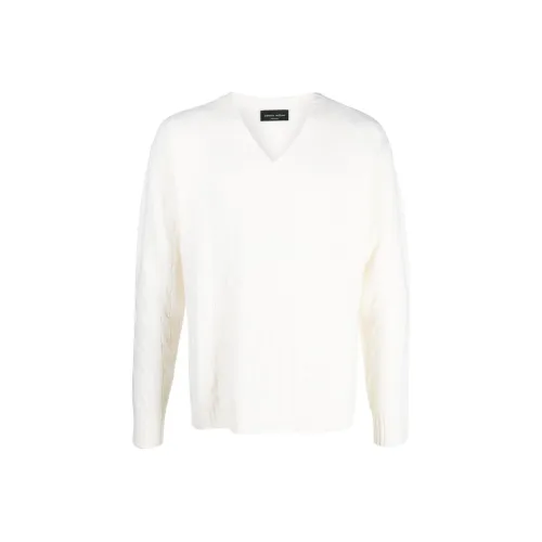 ROBERTO COLLINA Белый Мужской Кашемировые Свитера