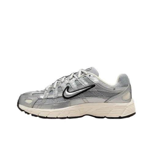 Nike P 6000 Slip-Resistant Abrasion-Resistant Low Top Детская Беговая Обувь Серебряный