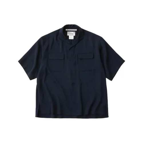 White Mountaineering Рубашка Мужская Темно-синяя