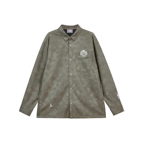 JACK JONES· X NBA Рубашка Куртка Мужская Шалфейно-зеленая