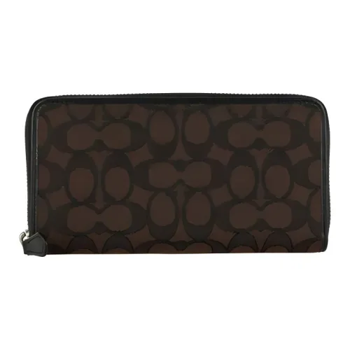 COACH Жаккард с кожаными вставками кошелек унисекс медный