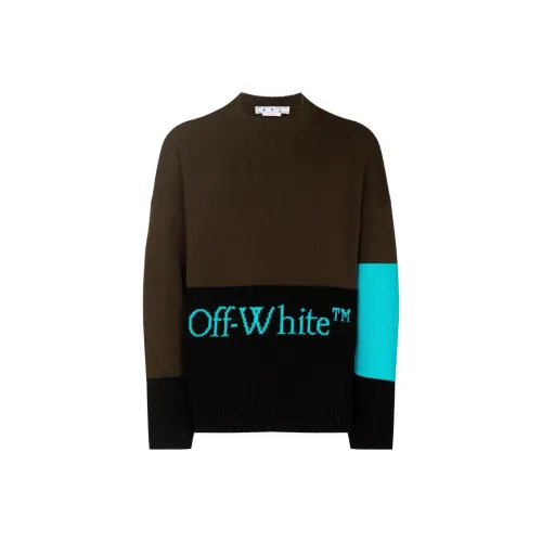 Off Белый Темно-коричневый Мужские Свитера