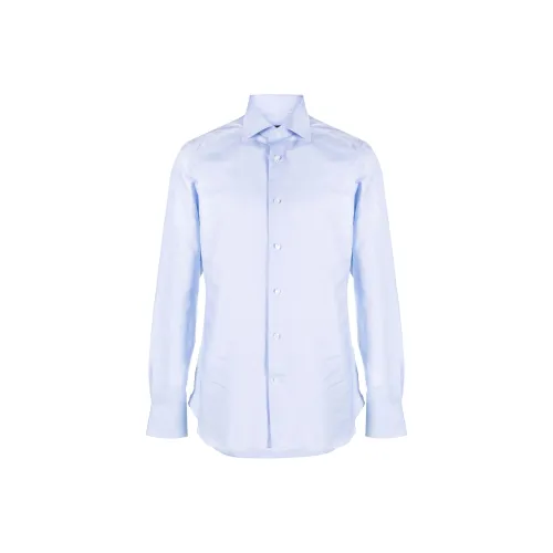 Ermenegildo Zegna Blue Men's Shirts Эргенжильдо Зегна Синий Мужские Рубашки