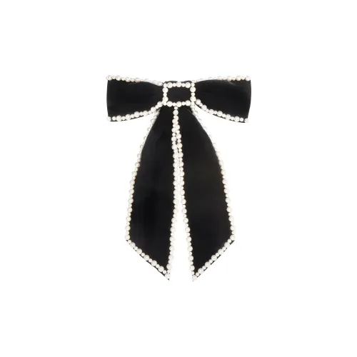 Jennifer Behr Велюр Бархат Искусственный жемчуг Заколки для волос Женские Черный