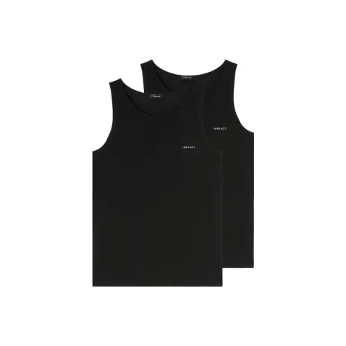 VERSACE 2 упаковки черные мужские майки без рукавов