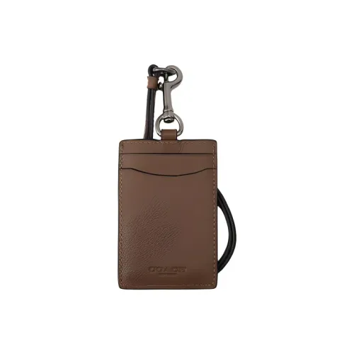 COACH Lanyard Коровья кожа Держатель для карт Мужской Коричневый