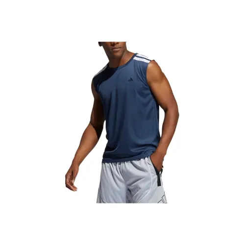 Adidas Темно-синие/Белые Мужские Майки