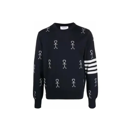 THOM BROWNE Морской синий Мужские свитеры