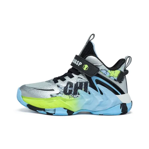 BIG WASP Дракон породил девять сыновей Детские баскетбольные кроссовки Низкий топ Школьный возраст