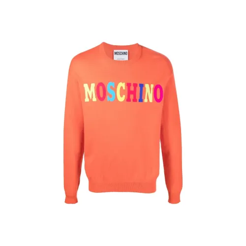 MOSCHINO FW22 Кашемир Свитер Мужской Оранжевый Красный