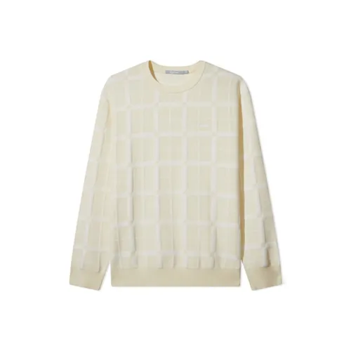 Cabbeen Свитер Утепляющий Шерсть Флис Мужской Экрю