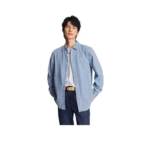 Lee Светло-Синие Мужские Рубашки