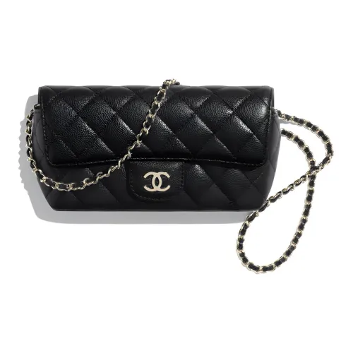 CHANEL Телячья кожа Футляры для очков Женские Черный