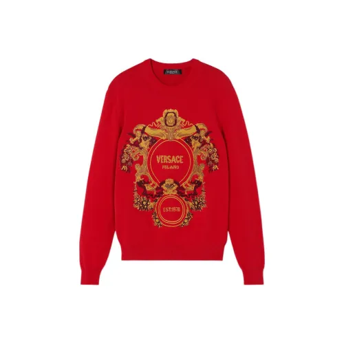 VERSACE Red Men's Sweaters VERSACE Красные Мужские Свитера