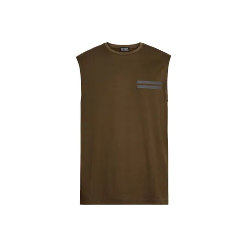 Zzegna Мужские майки темно-оливково-зеленого цвета