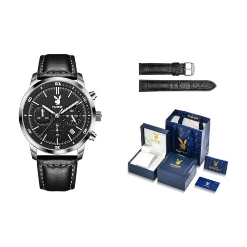 Коллекция Playboy Style Кварцевый механизм ПУ (полиуретан) Ремешок Часы Мужские Черный циферблат